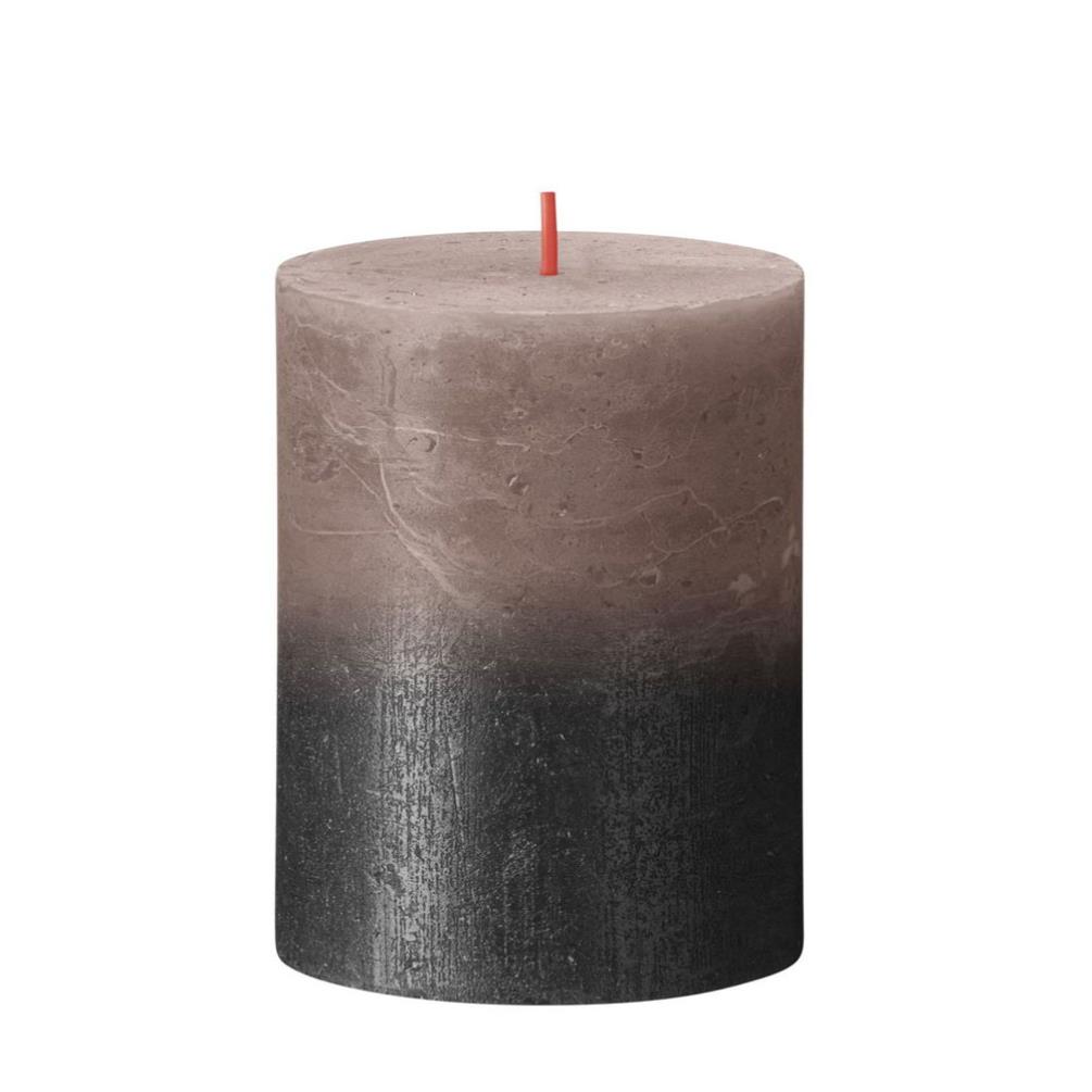 Bolsius Faded Caramel Anthracite Rustic Metallic Pillar Candle 8cm x 7cm £5.39